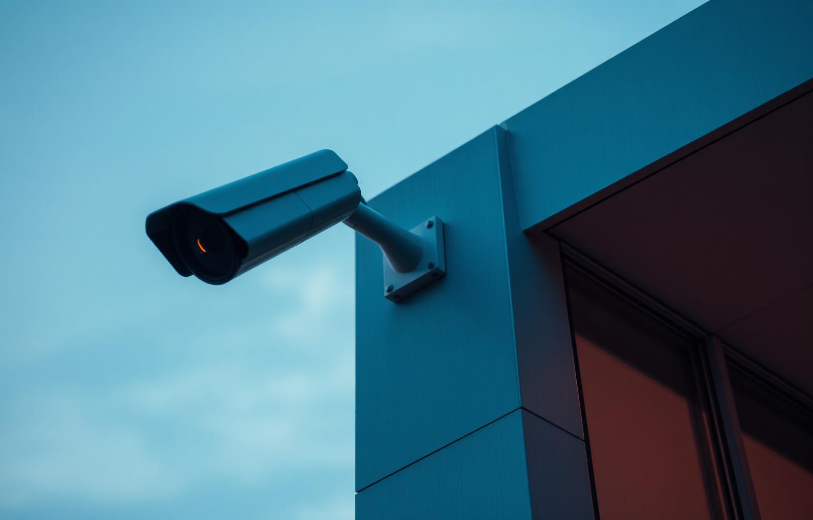 Beveiligingscamera op modern bedrijfspand