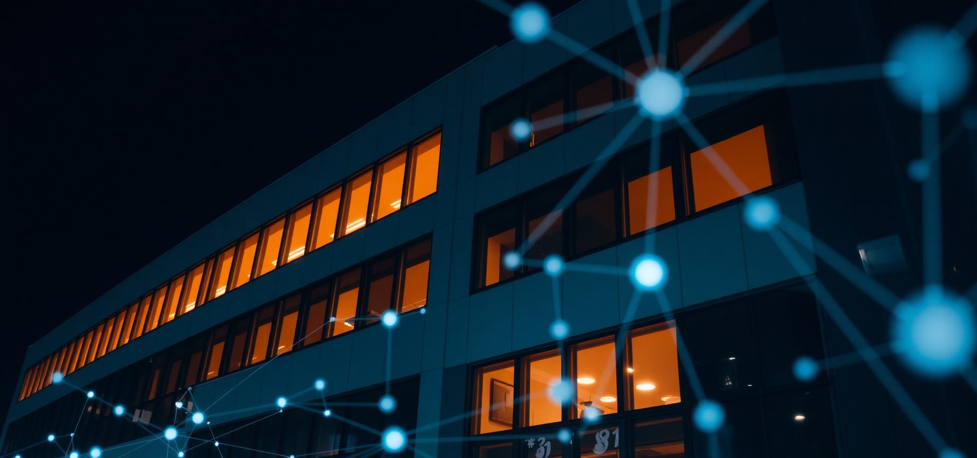 Modern bedrijfspand met netwerkconnectiviteit
