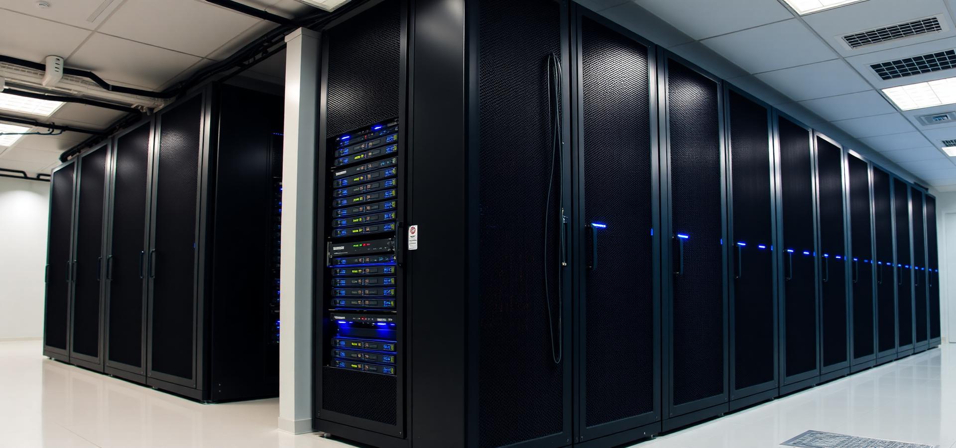 Modern serverruimte met netwerkracks