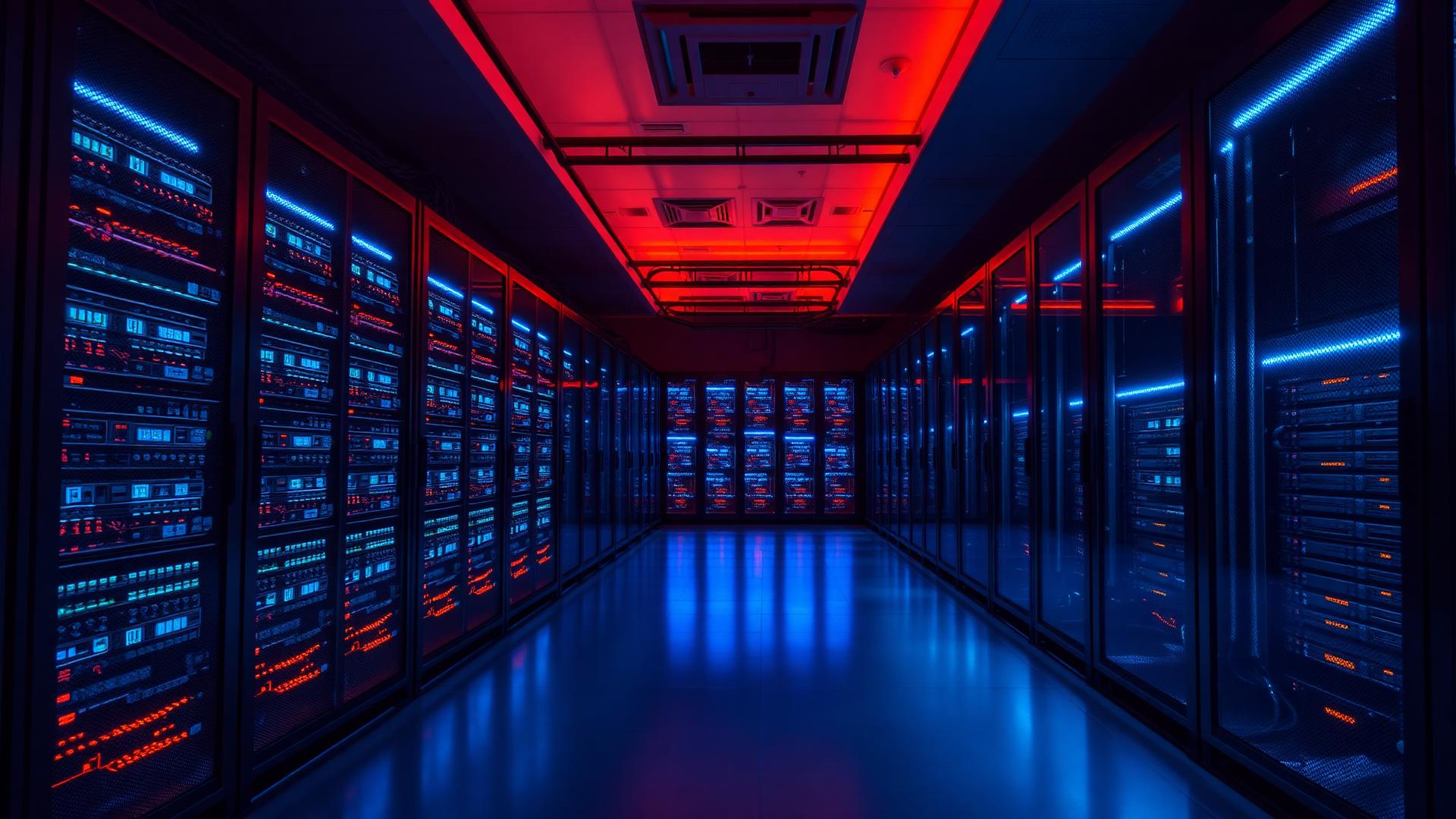Data center met netwerk infrastructuur