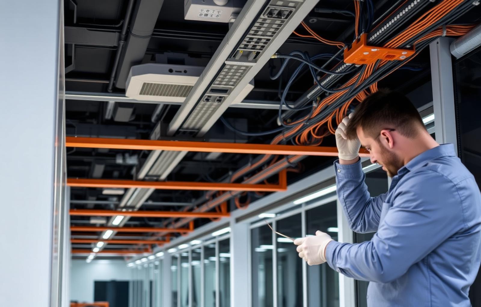 Werkplek aansluitingen en kabelmanagement